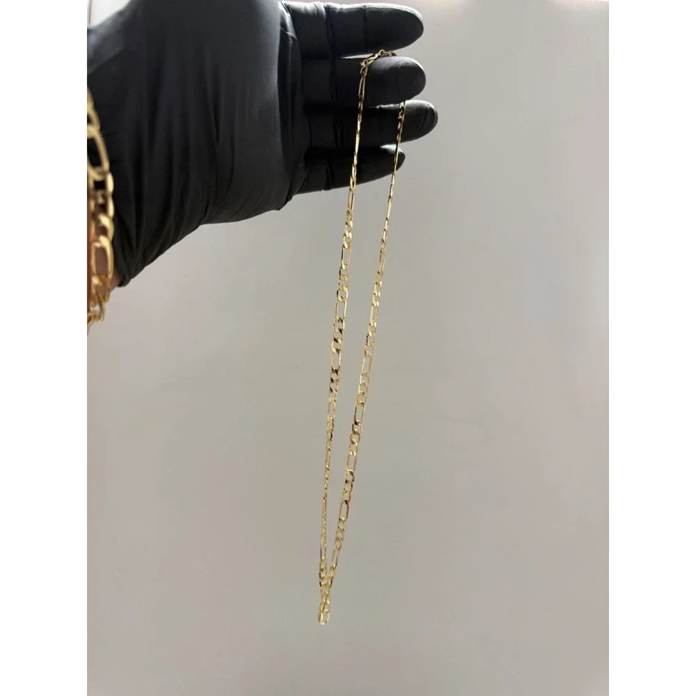 figaro necklace chain 14k gold layered 22inch 5mm lobster clasp